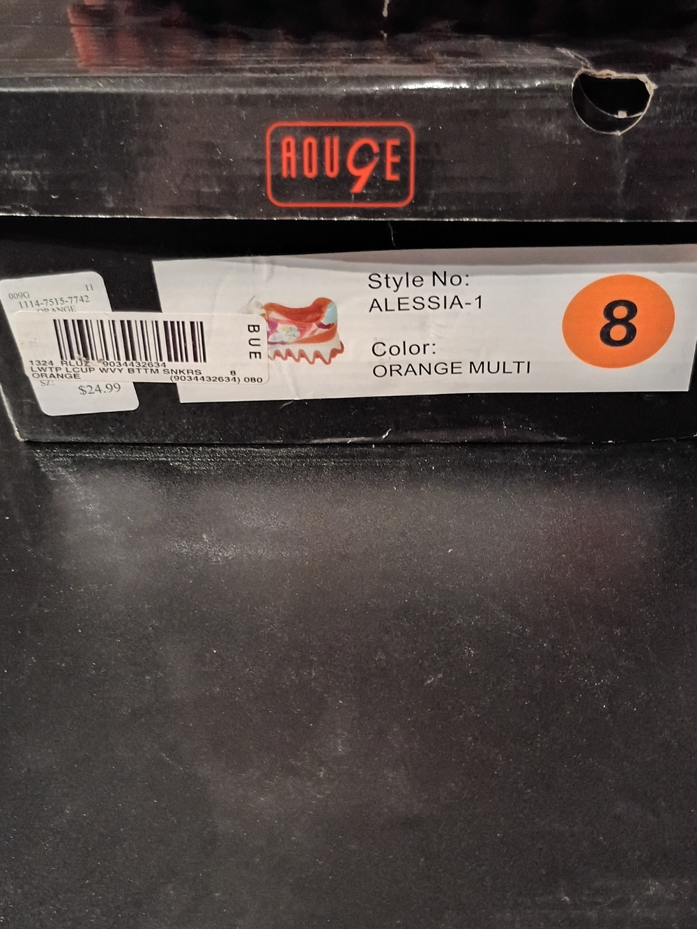 Rouge! Orange Multicolor Wave-Print Platform Sneakers - Picture 6 of 6